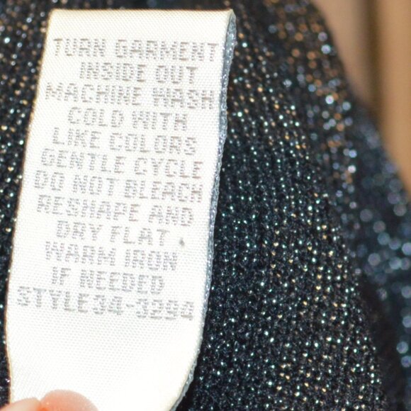 J.Jill L Black Metallic V-neck Holiday Pullover Top - Picture 6 of 7